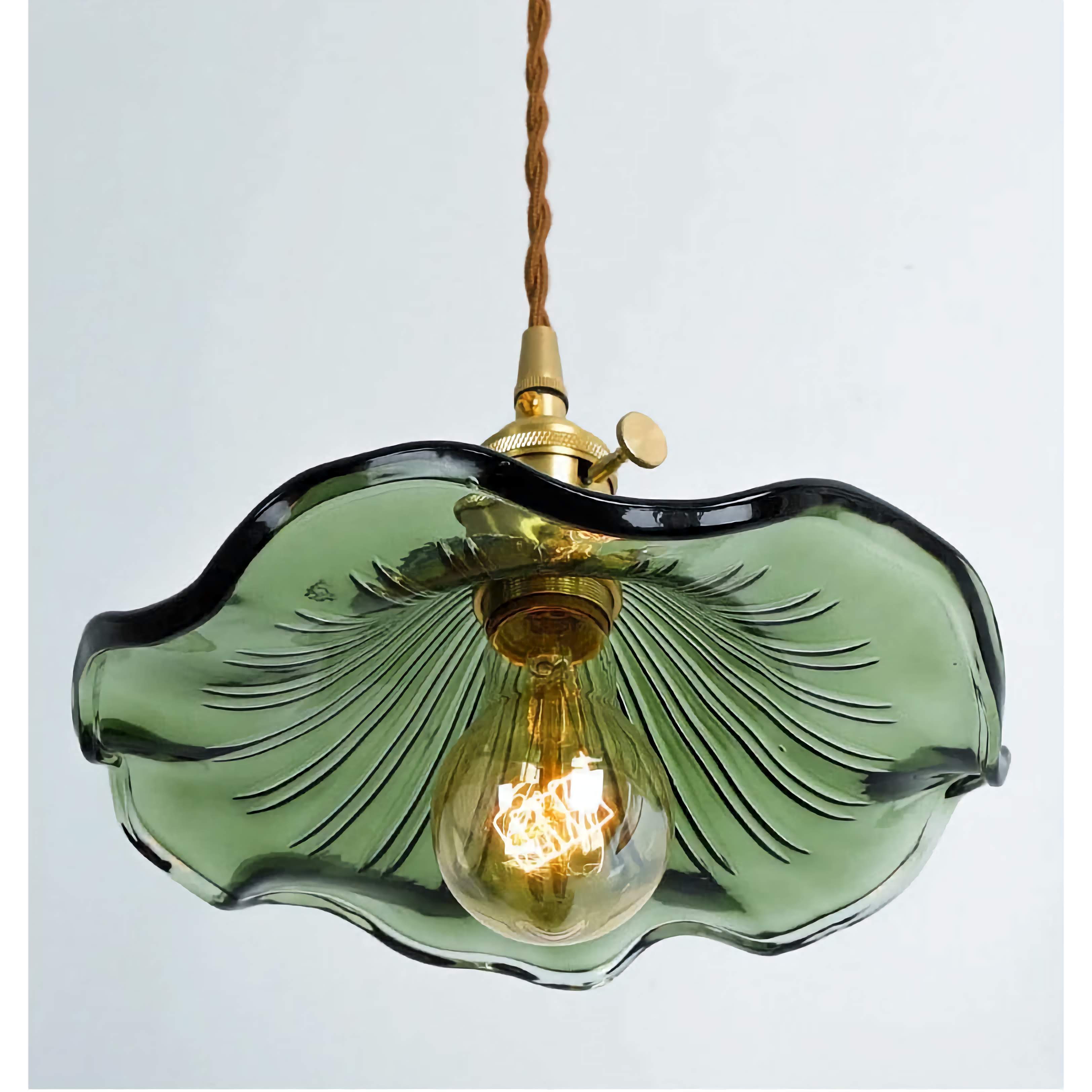 COLORFUL GLASS FLOWERS COPPER PENDANT LIGHTING | MARENO DESIGN CL743