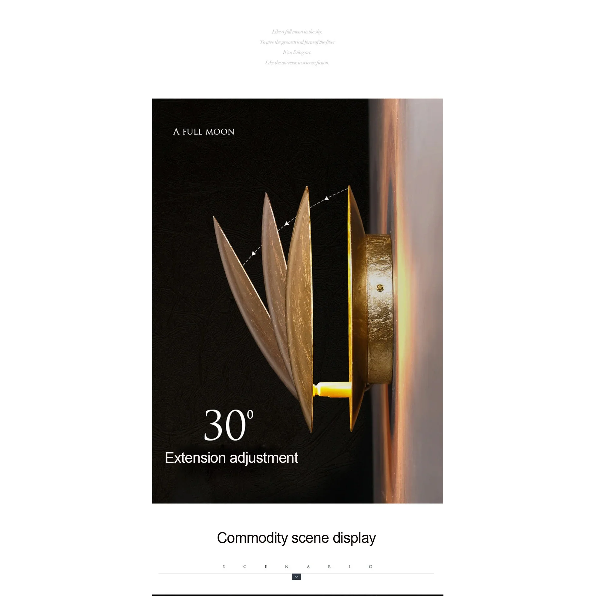 CONTEMPORARY METAL MOON WALL LAMP | CL478789