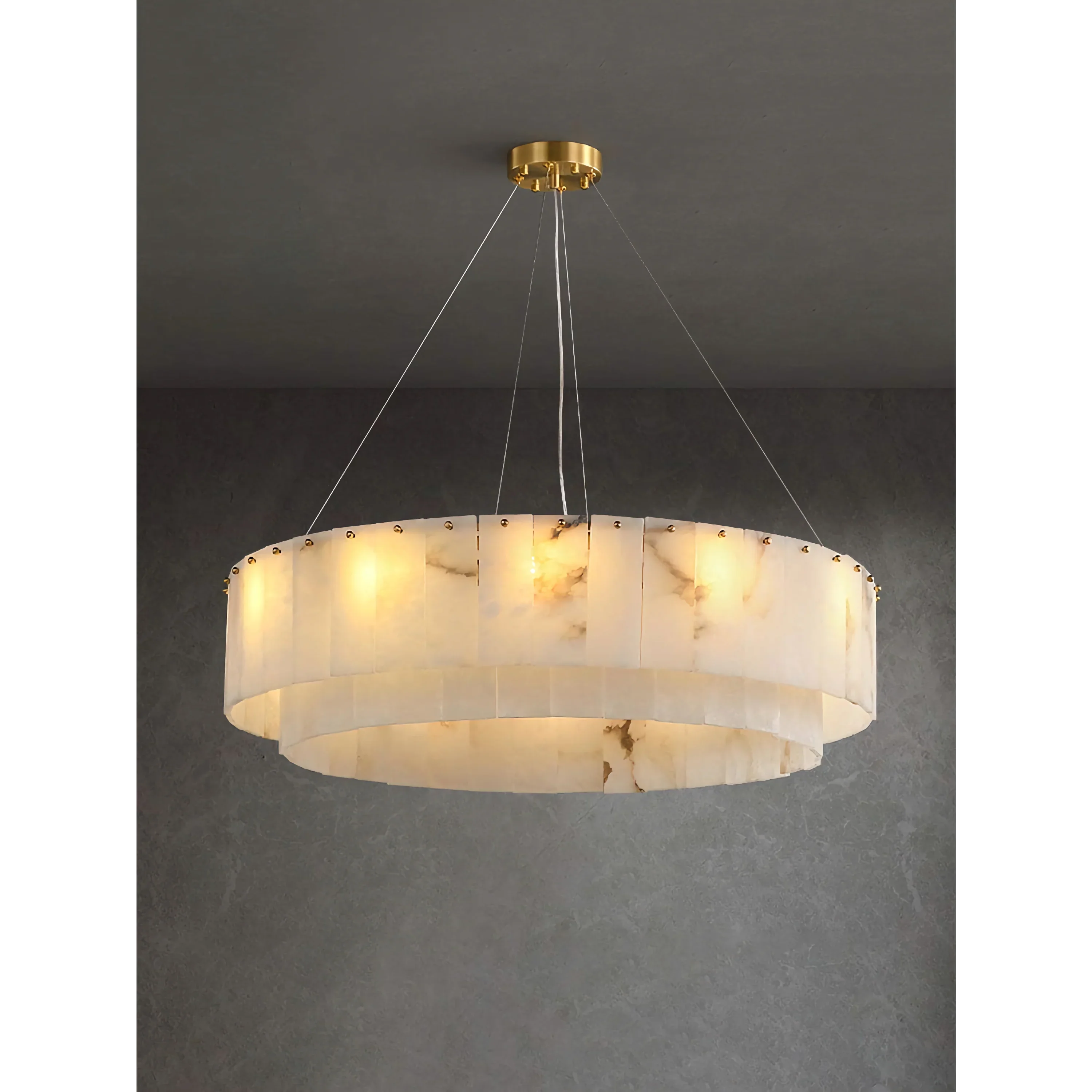 COPPER & ALABASTER CHANDELIER | CLNN025880