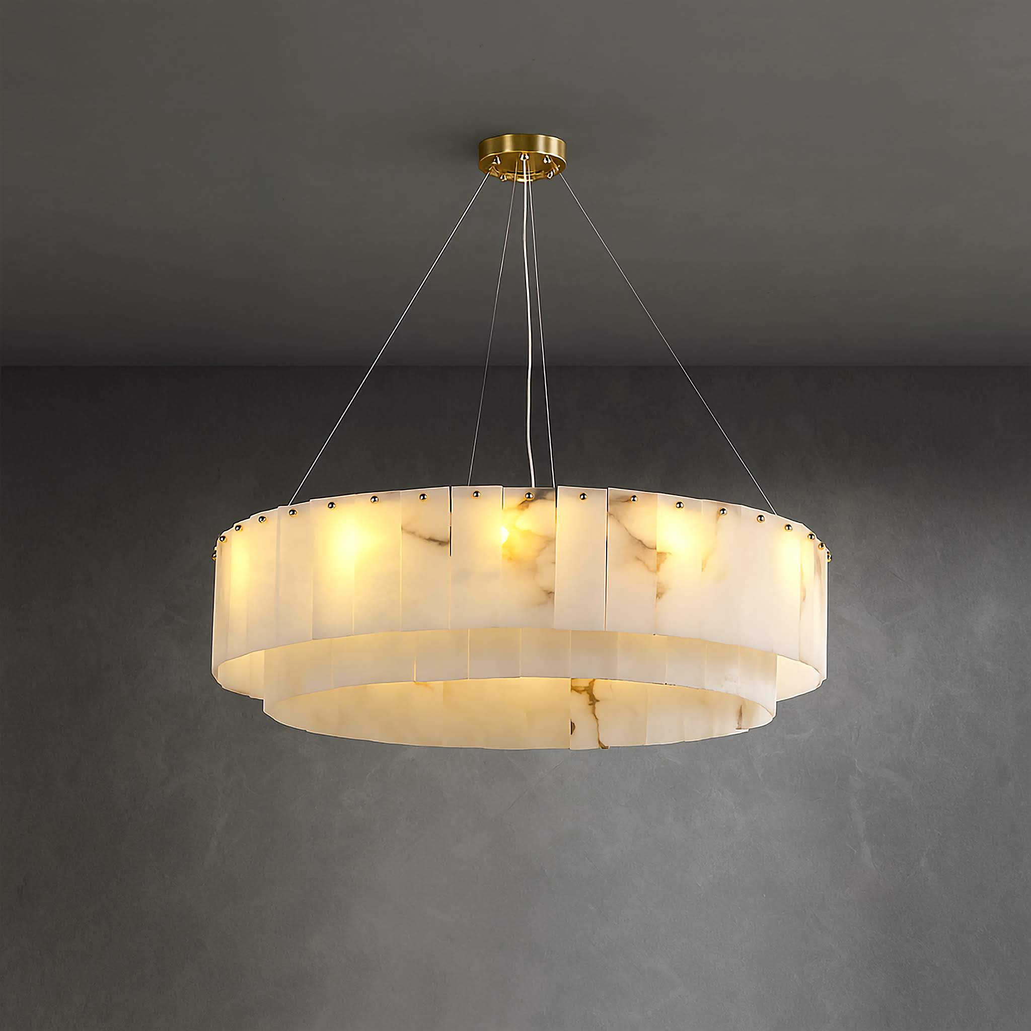 COPPER & ALABASTER CHANDELIER | CLNN025880