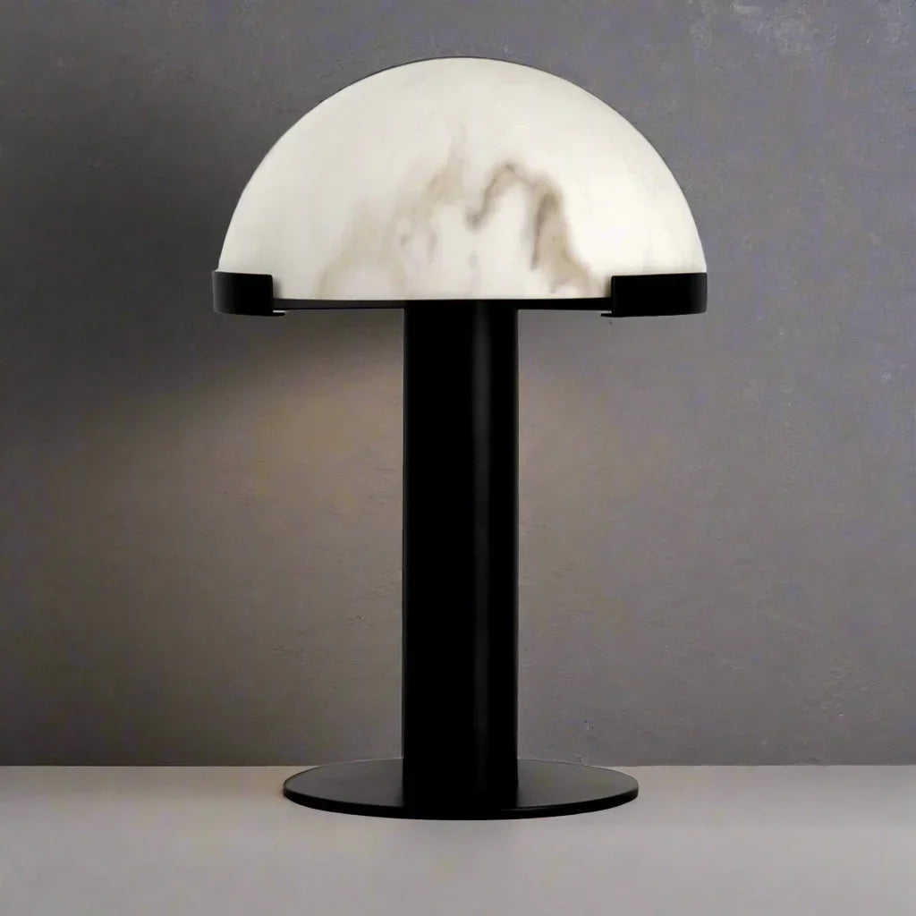 COPPER AND ALABASTER DOME TABLE LAMP | BLACK CL026MBZ