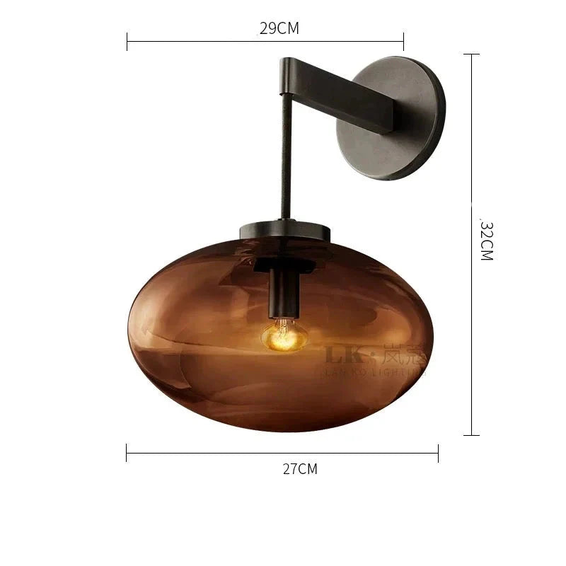 Brass AMBER GLASS WALL SCONCE | DESIGN CLFFD3