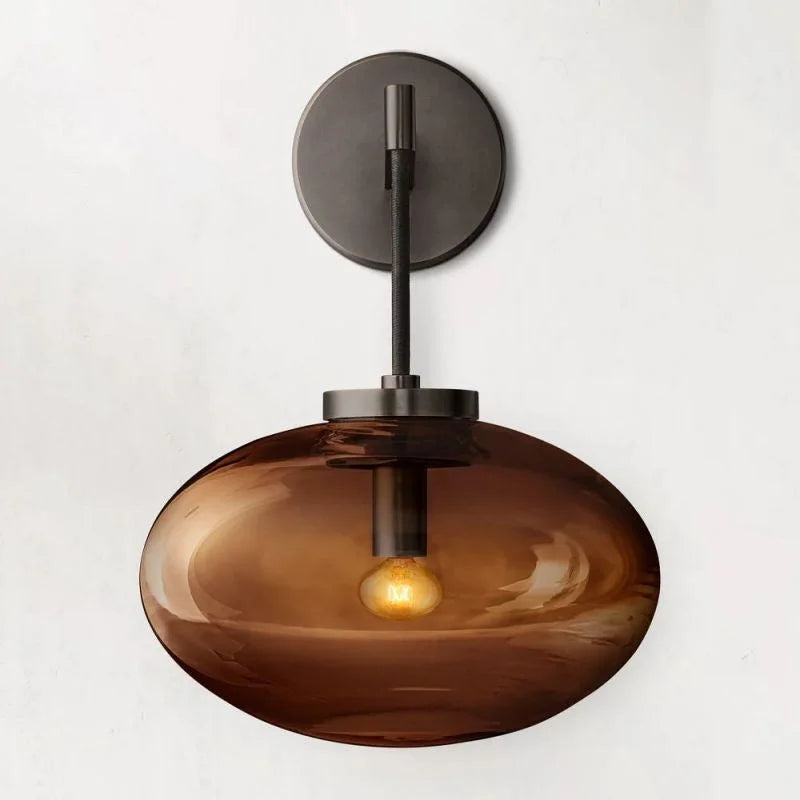 Brass AMBER GLASS WALL SCONCE | DESIGN CLFFD3