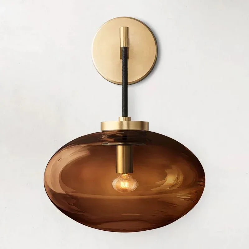Brass AMBER GLASS WALL SCONCE | DESIGN CLFFD3
