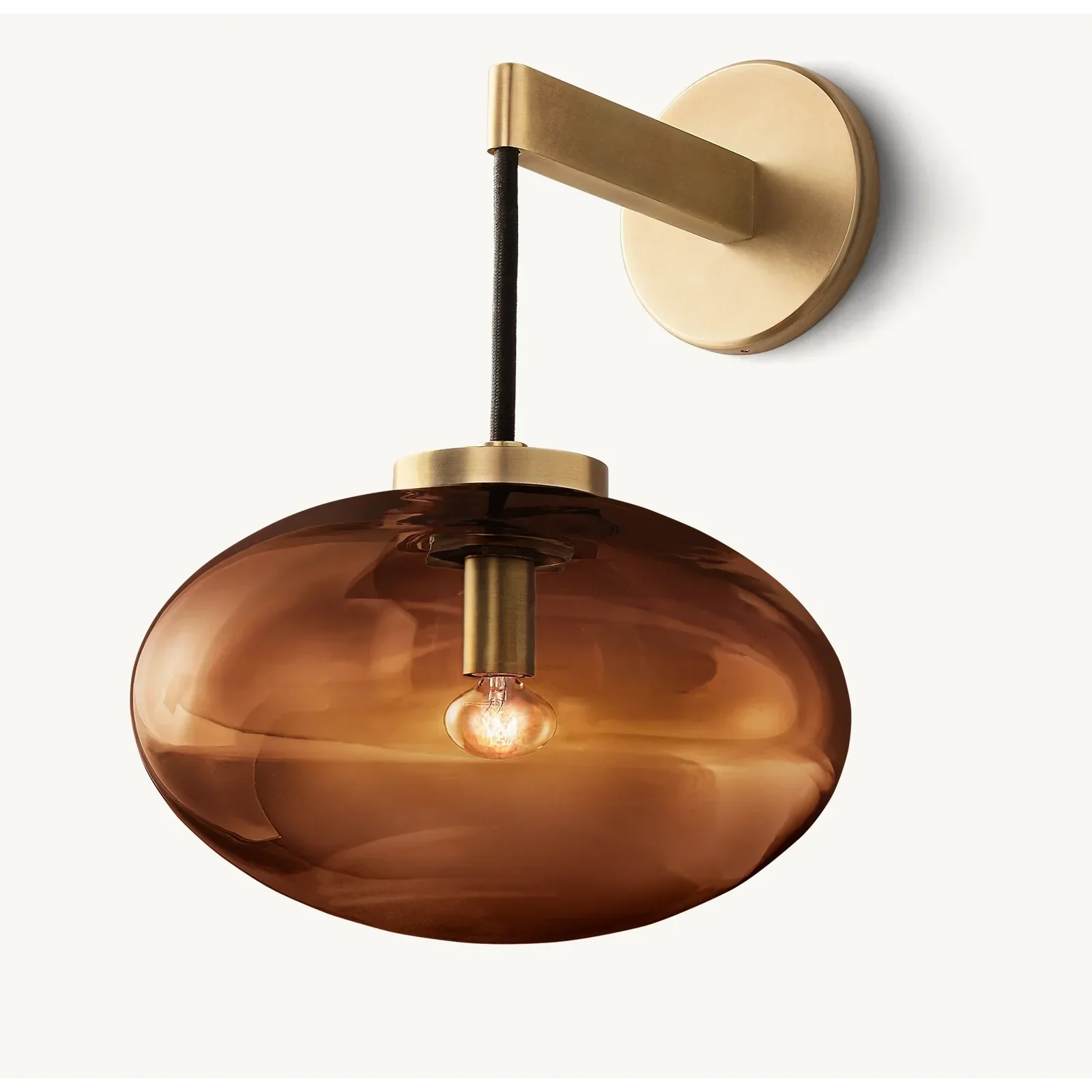 Brass AMBER GLASS WALL SCONCE | DESIGN CLFFD3