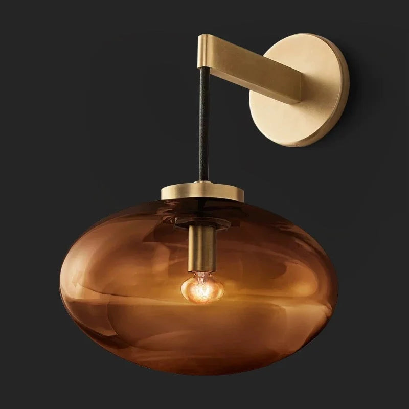 Brass AMBER GLASS WALL SCONCE | DESIGN CLFFD3