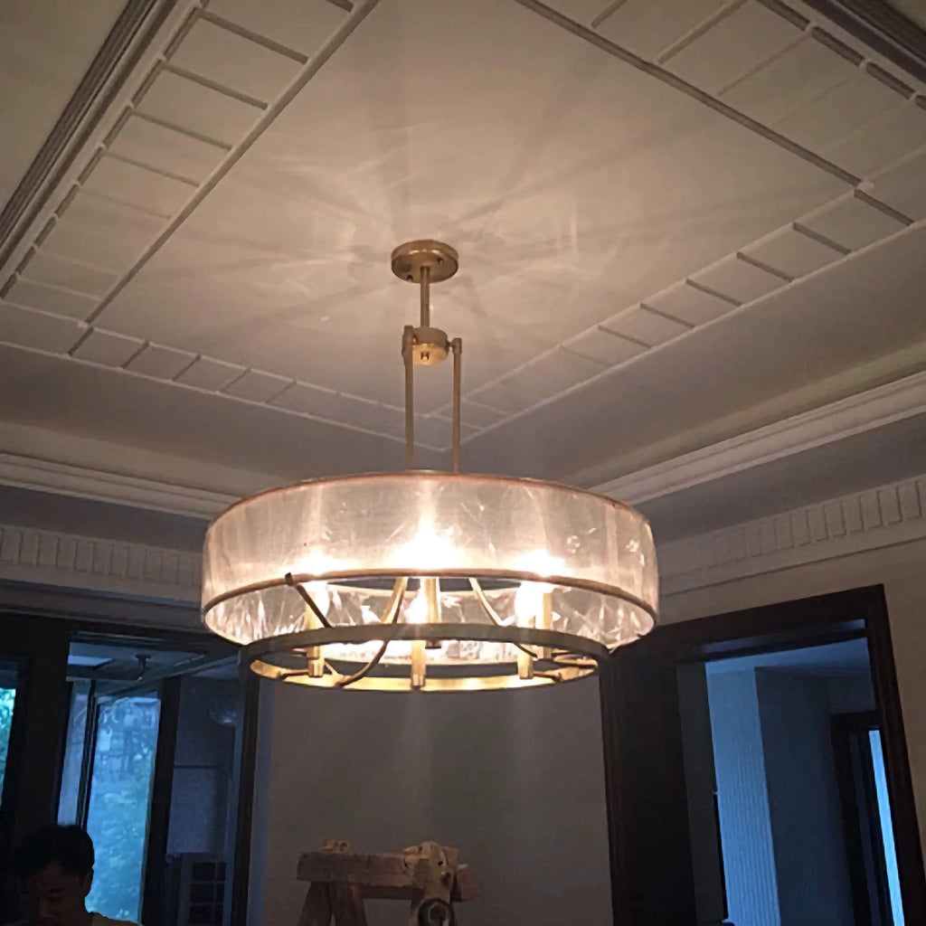COPPER AND FABRIC SEMI-FLUSH MOUNT | DESIGN CLOPN110