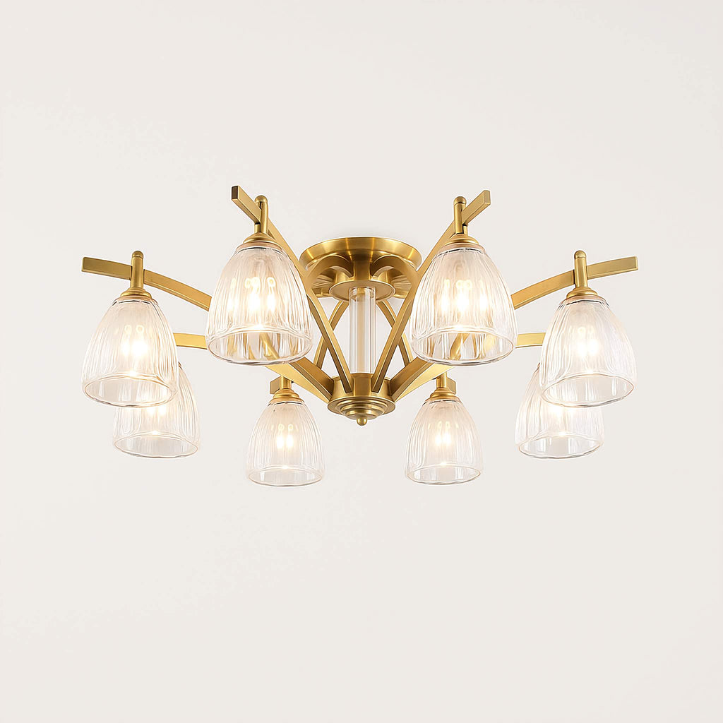 COPPER AND GLASS SEMI-FLUSH MOUNT CEILING LIGHT | DESIGN CLNN2200