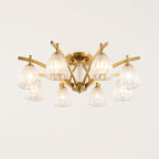 COPPER AND GLASS SEMI-FLUSH MOUNT CEILING LIGHT | DESIGN CLNN2200