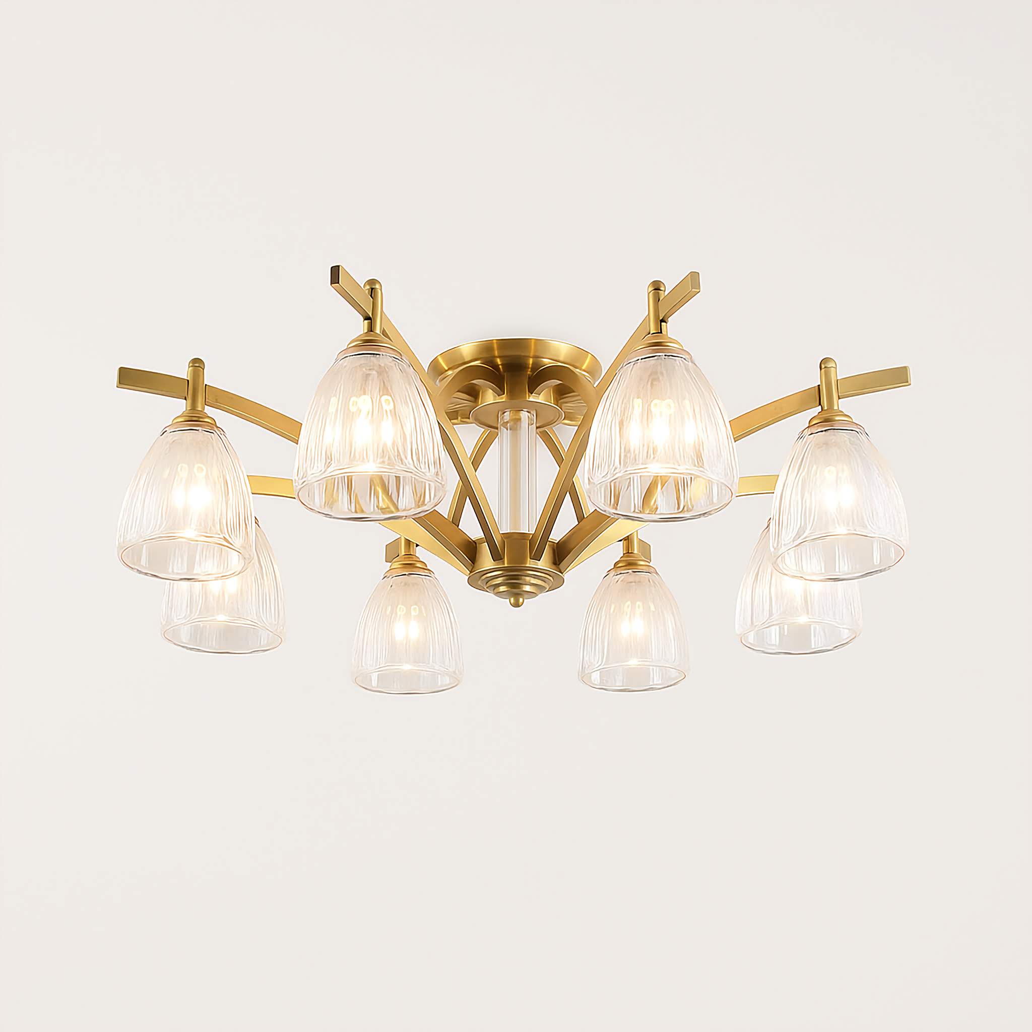 COPPER AND GLASS SEMI-FLUSH MOUNT CEILING LIGHT | DESIGN CLNN2200