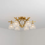 COPPER AND GLASS SEMI-FLUSH MOUNT CEILING LIGHT | DESIGN CLNN2200