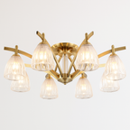 COPPER AND GLASS SEMI-FLUSH MOUNT CEILING LIGHT | DESIGN CLNN2200