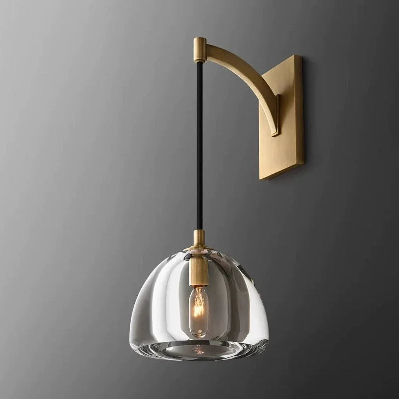 BrassWALL SCONCE WITH GLASS SHADE | CLH8500