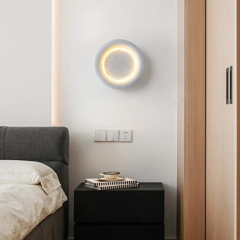CREATIVE CERAMIC FULL MOON WALL LAMP