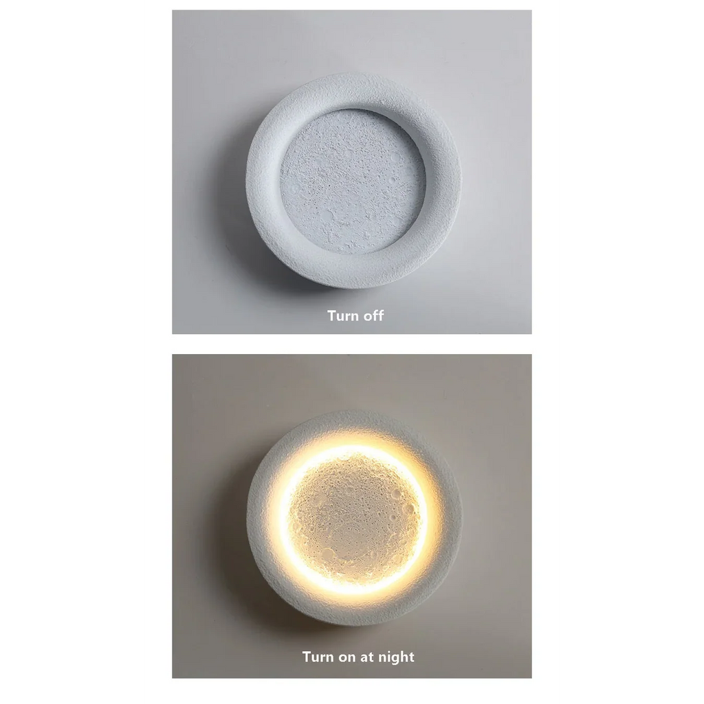 CREATIVE CERAMIC FULL MOON WALL LAMP