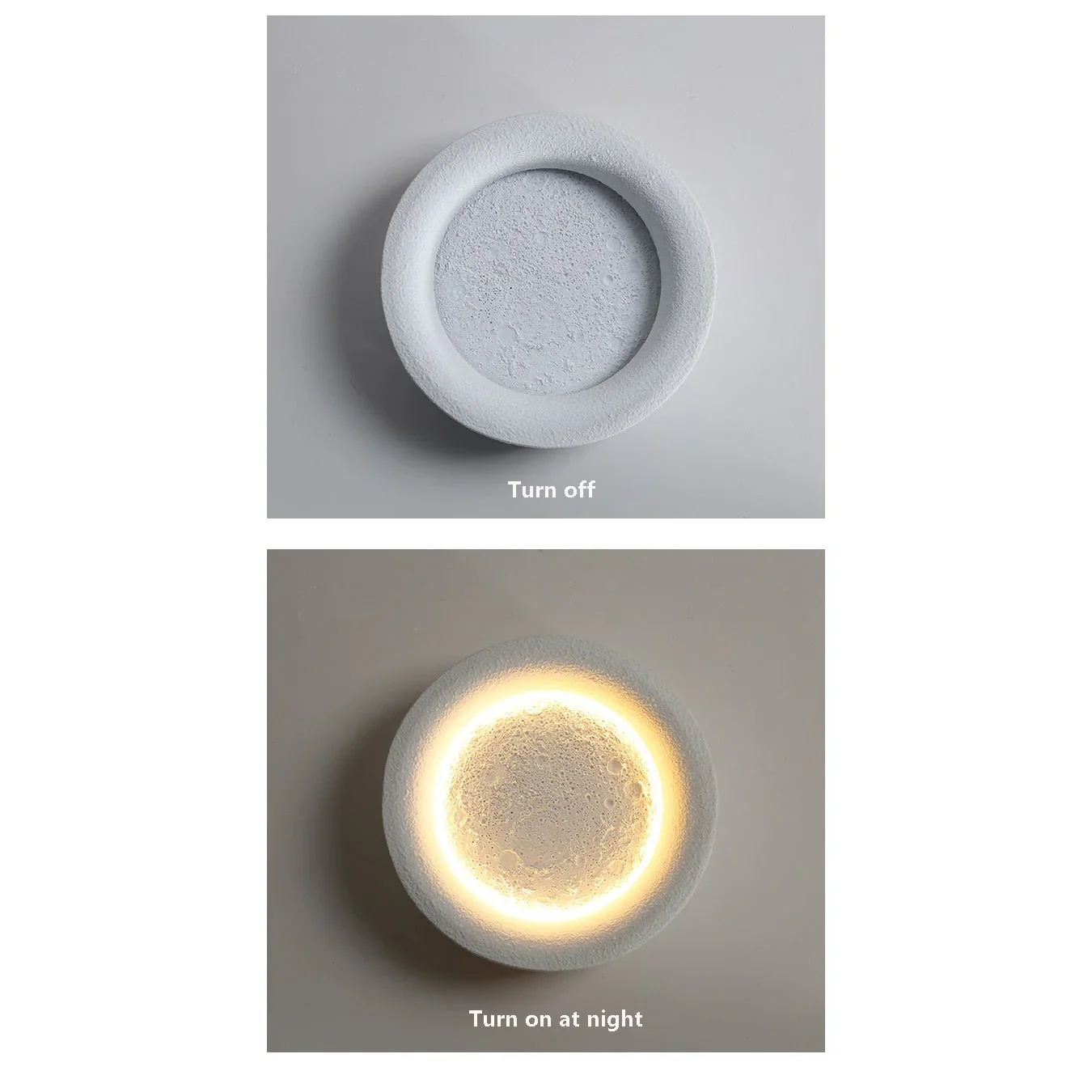 CREATIVE CERAMIC FULL MOON WALL LAMP