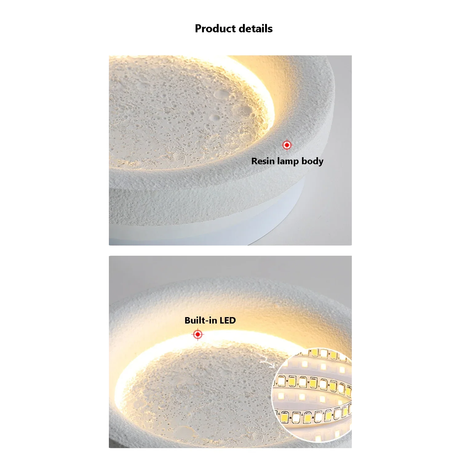 CREATIVE CERAMIC FULL MOON WALL LAMP