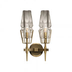CRYSTAL Brass DOUBLE CANDLE WALL SCONCES | CLZA015B