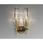CRYSTAL Brass DOUBLE CANDLE WALL SCONCES | CLZA015B
