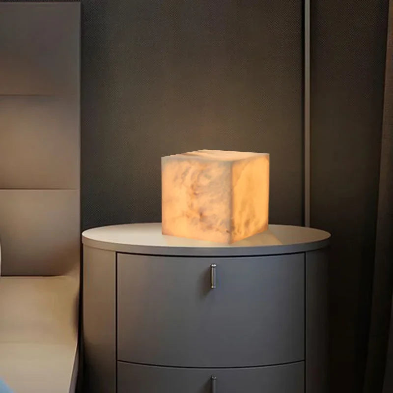 CUBE ALABASTER TABLE LAMP | CLJHJ02