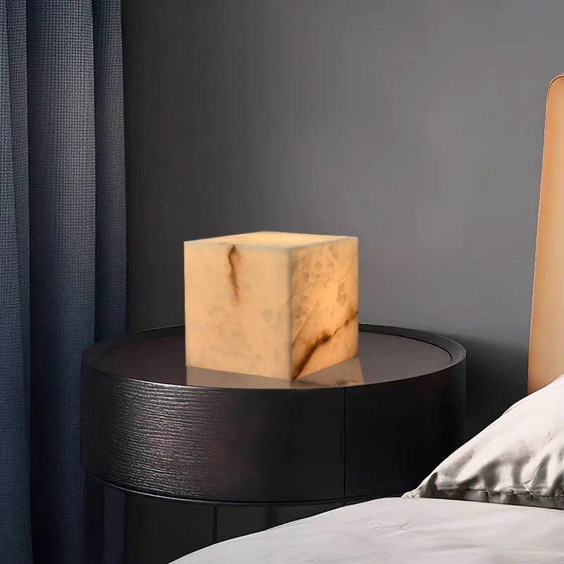 CUBE ALABASTER TABLE LAMP | CLJHJ02
