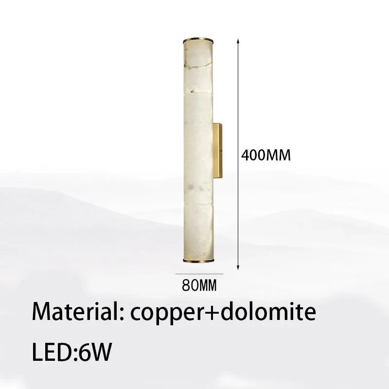 CYLINDRICAL NATURAL MARBLE LED WALL LIGHTS | CL5520017
