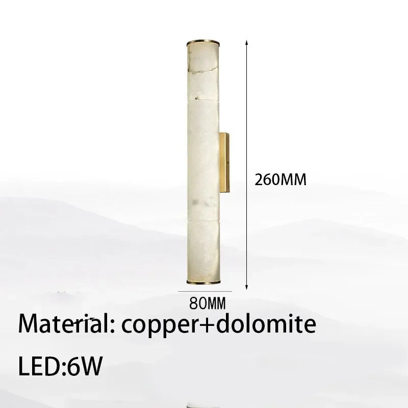 CYLINDRICAL NATURAL MARBLE LED WALL LIGHTS | CL5520017