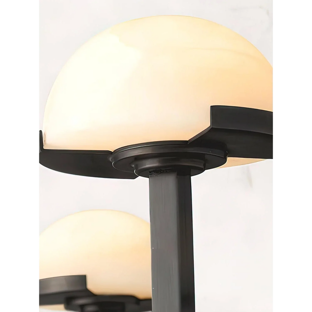 DOUBLE BLACK BRASS AND ALABASTER WALL SCONCES | CL0249CH