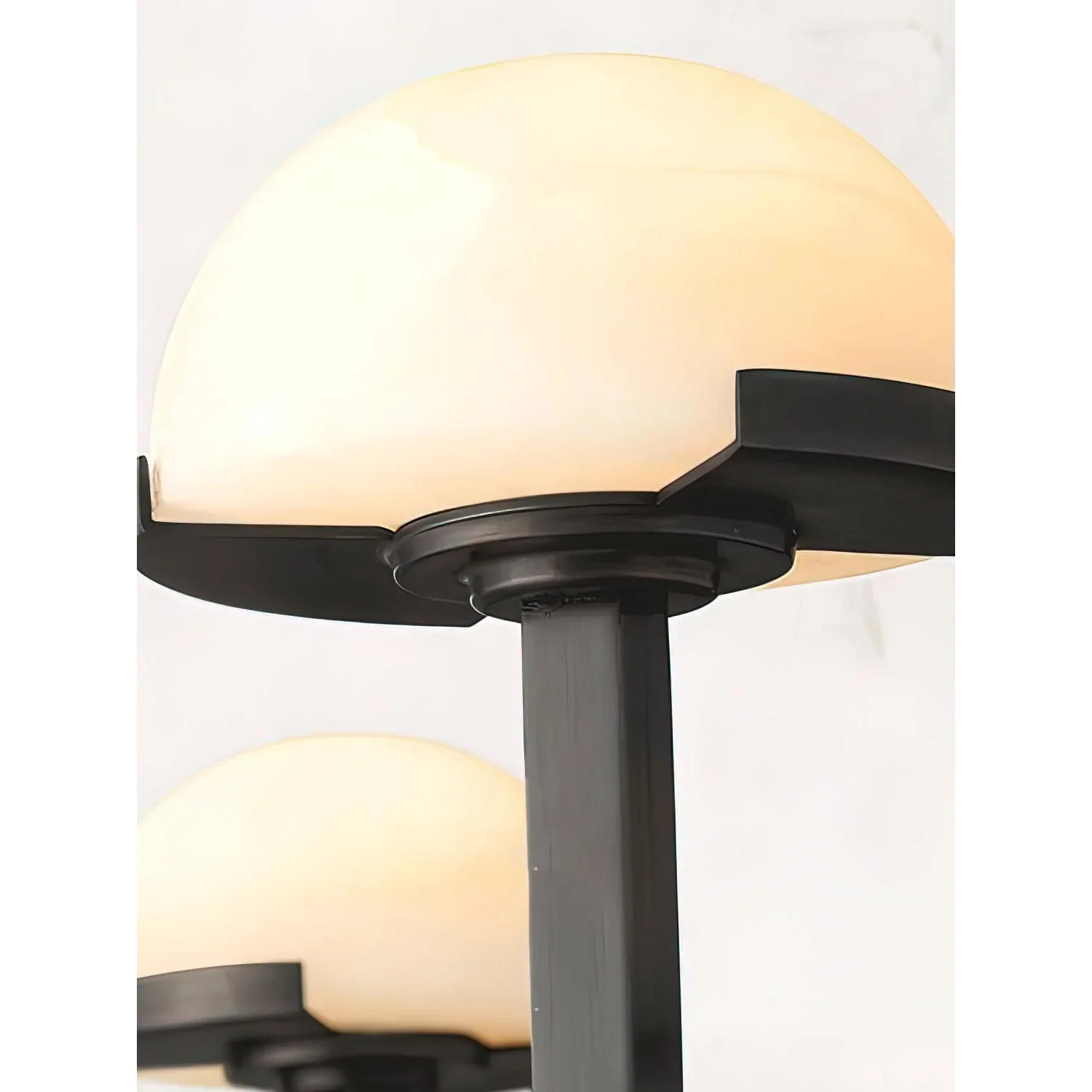 DOUBLE BLACK BRASS AND ALABASTER WALL SCONCES | CL0249CH