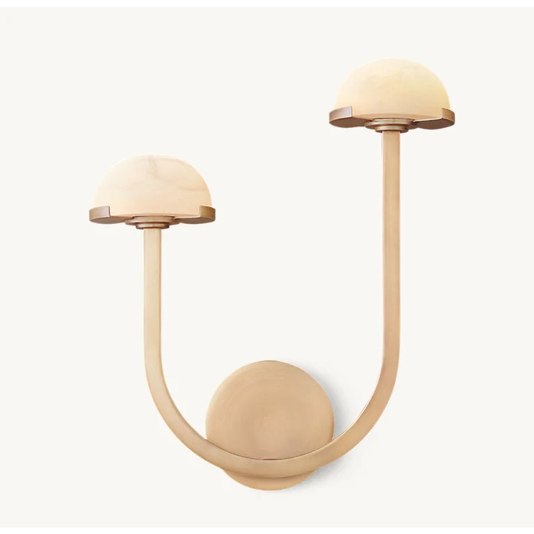 DOUBLE BRASS AND ALABASTER WALL SCONCES | CL0248CH