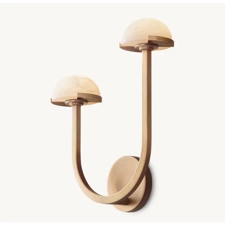 DOUBLE BRASS AND ALABASTER WALL SCONCES | CL0248CH