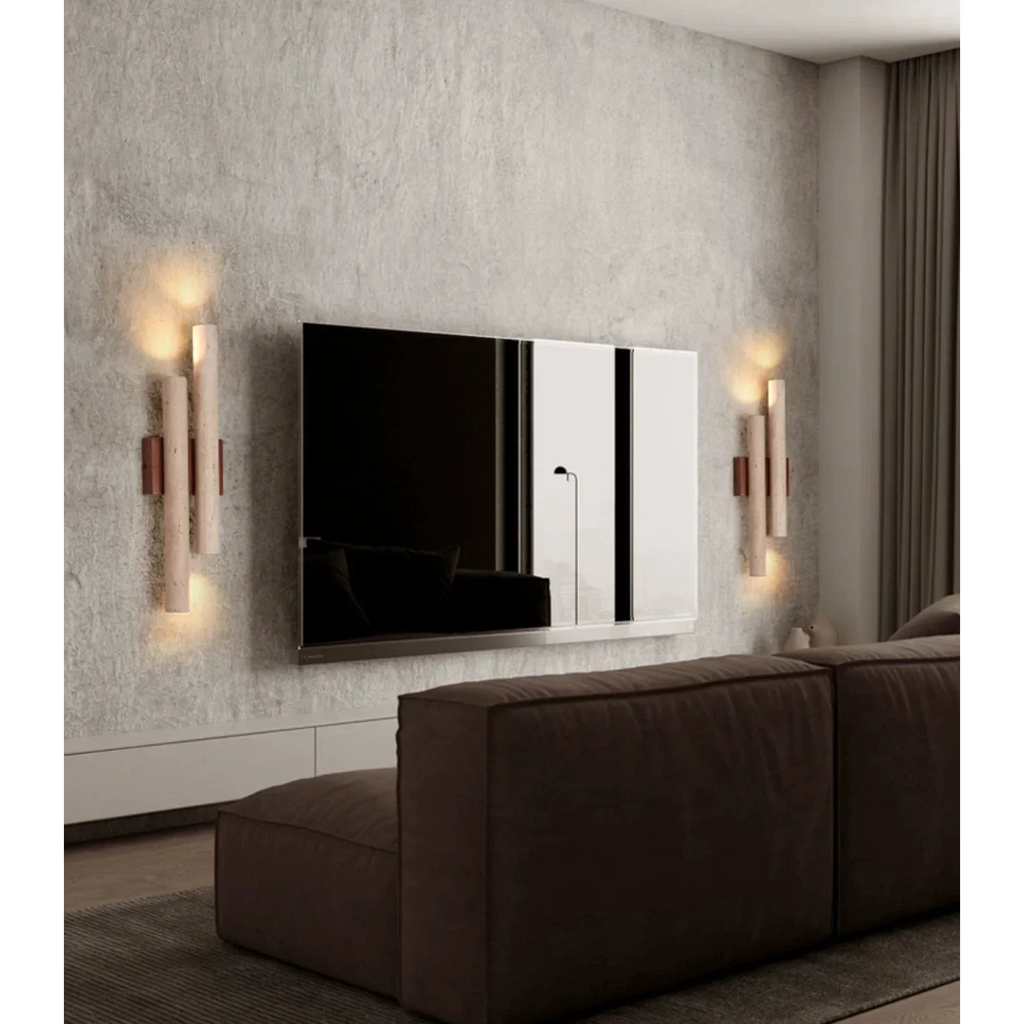 DOUBLE MARBLE AND GLASS WALL LAMP | CLGH8950