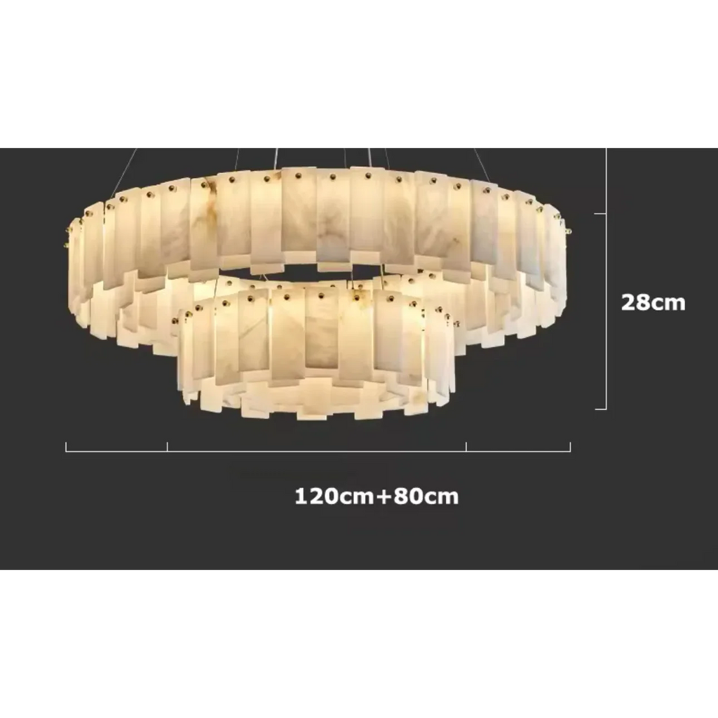 DOUBLE ROUND ALABASTER CHANDELIER | CLFRT05820