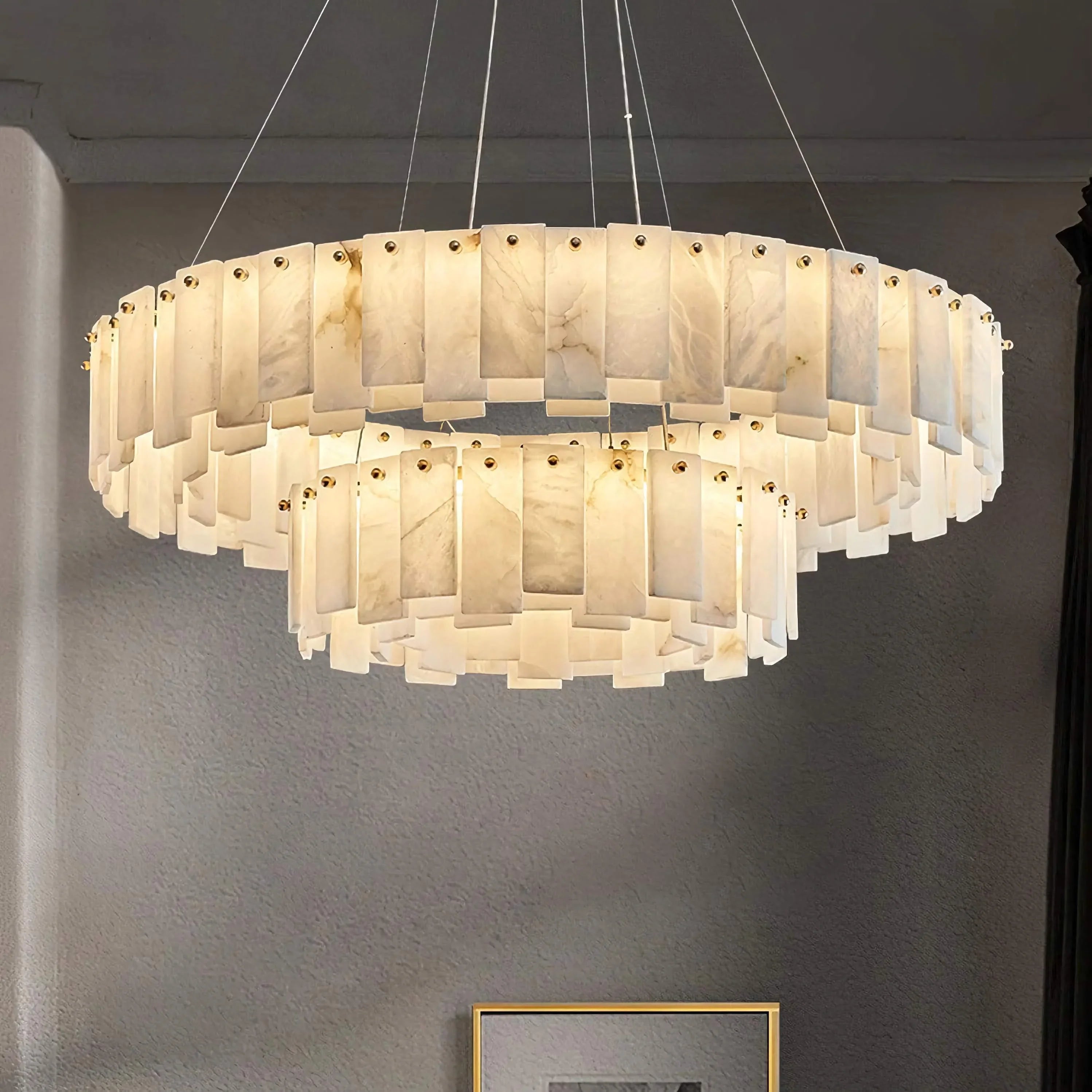 DOUBLE ROUND ALABASTER CHANDELIER | CLFRT05820
