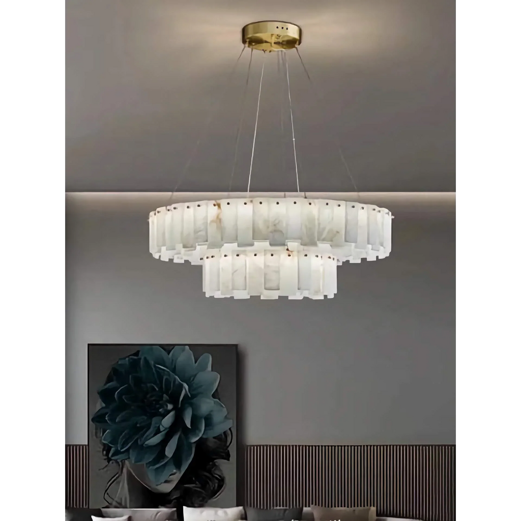DOUBLE ROUND ALABASTER CHANDELIER | CLFRT05820