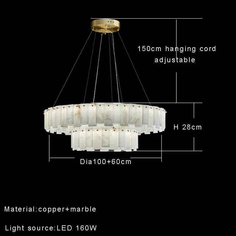 DOUBLE ROUND ALABASTER CHANDELIER | CLFRT05820
