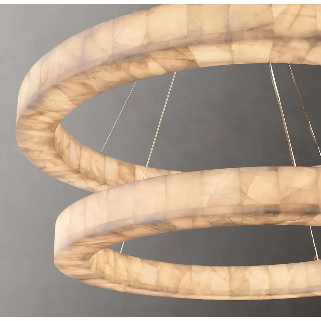 DOUBLE ROUND MARBLE CHANDELIER | CLVC0211