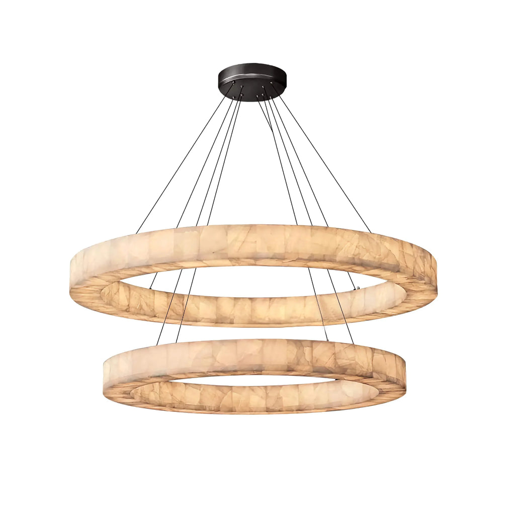 DOUBLE ROUND MARBLE CHANDELIER | CLVC0211
