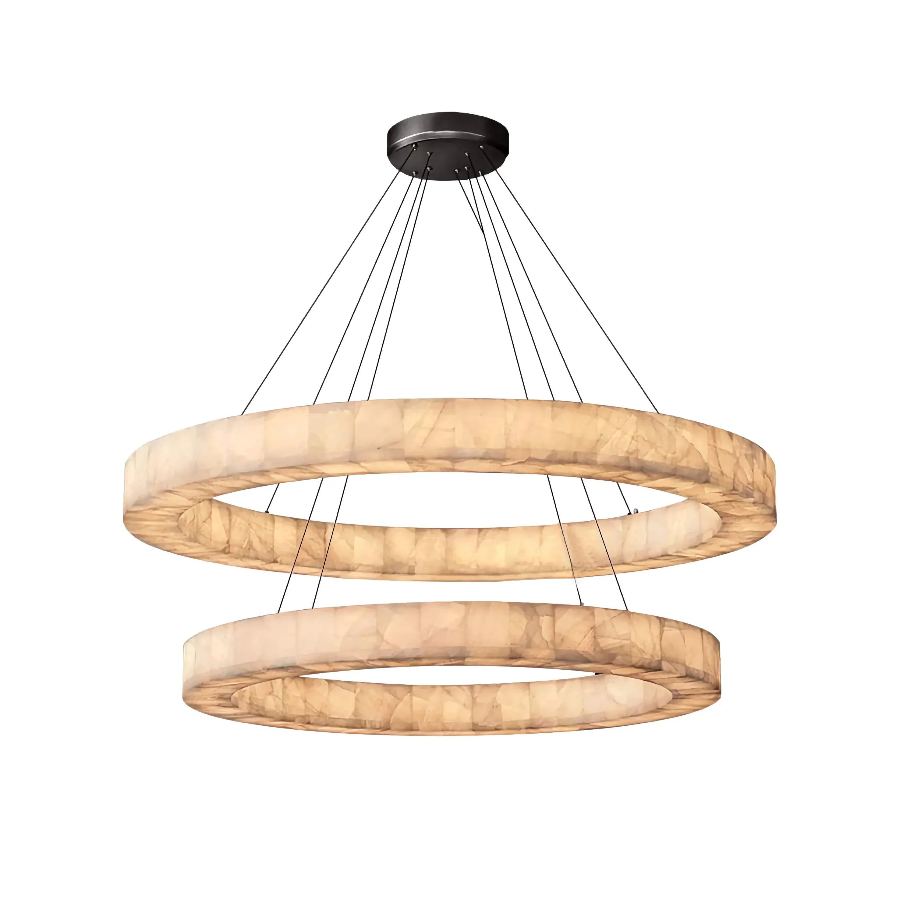 DOUBLE ROUND MARBLE CHANDELIER | CLVC0211