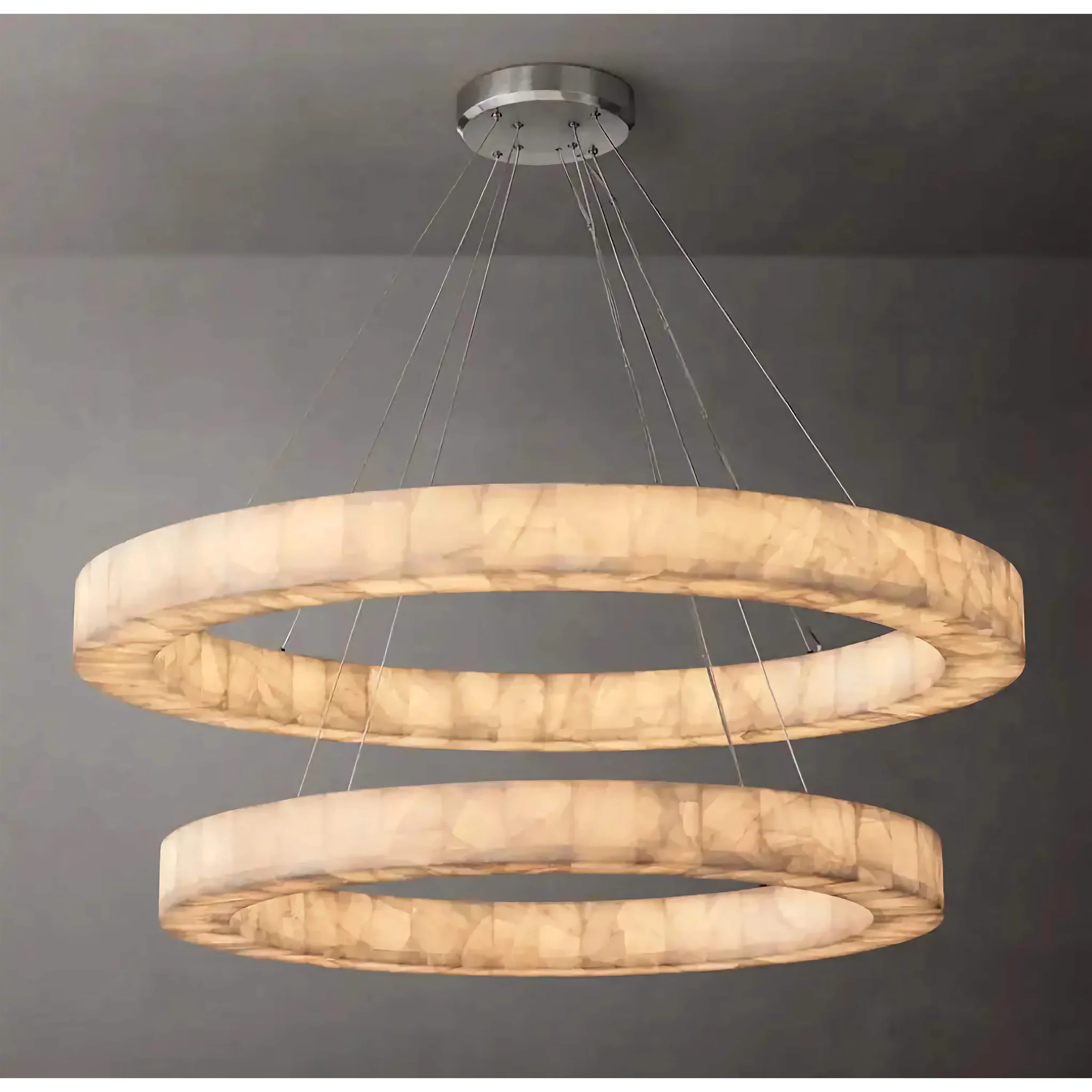DOUBLE ROUND MARBLE CHANDELIER | CLVC0211