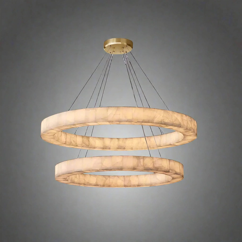 DOUBLE ROUND MARBLE CHANDELIER | CLVC0211