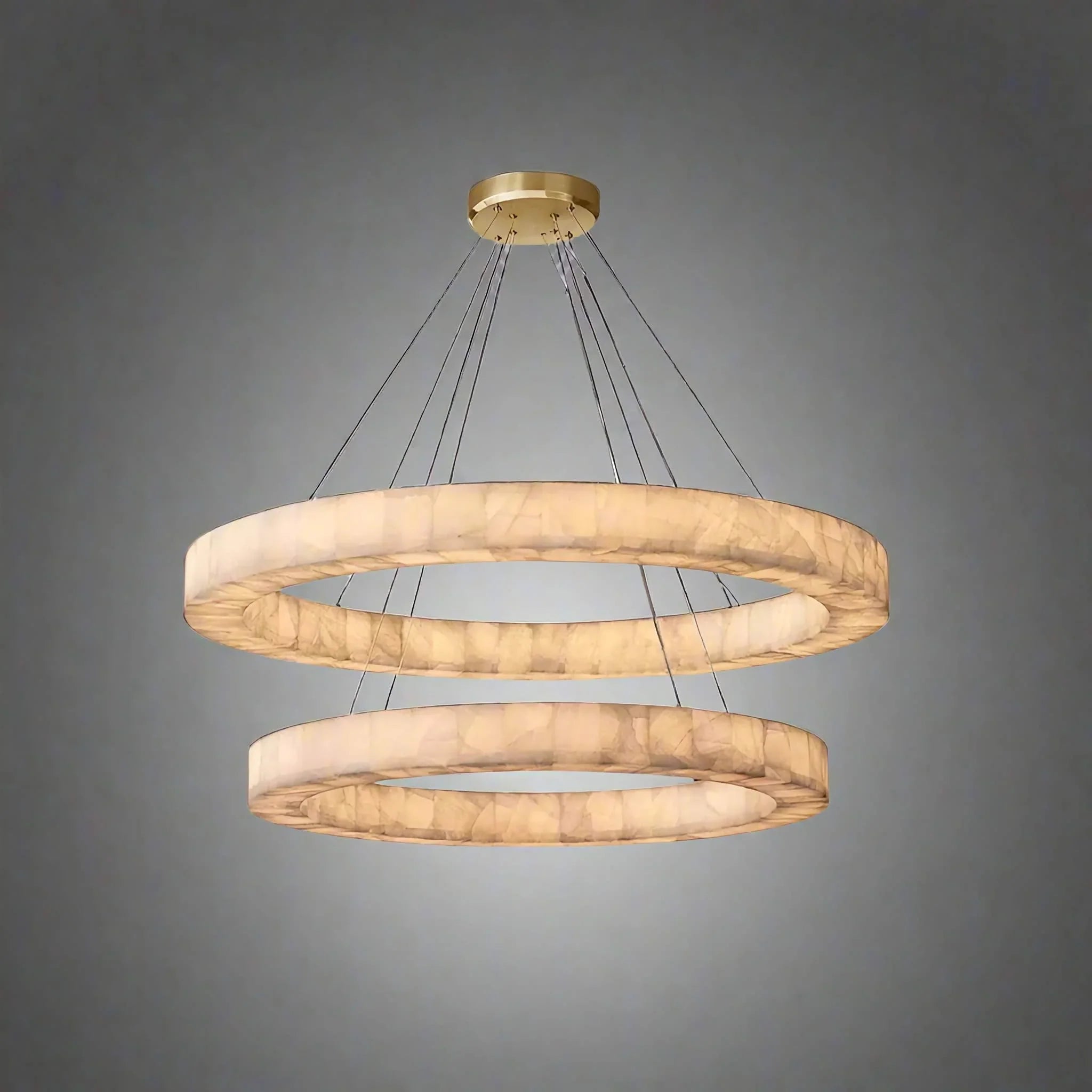 DOUBLE ROUND MARBLE CHANDELIER | CLVC0211
