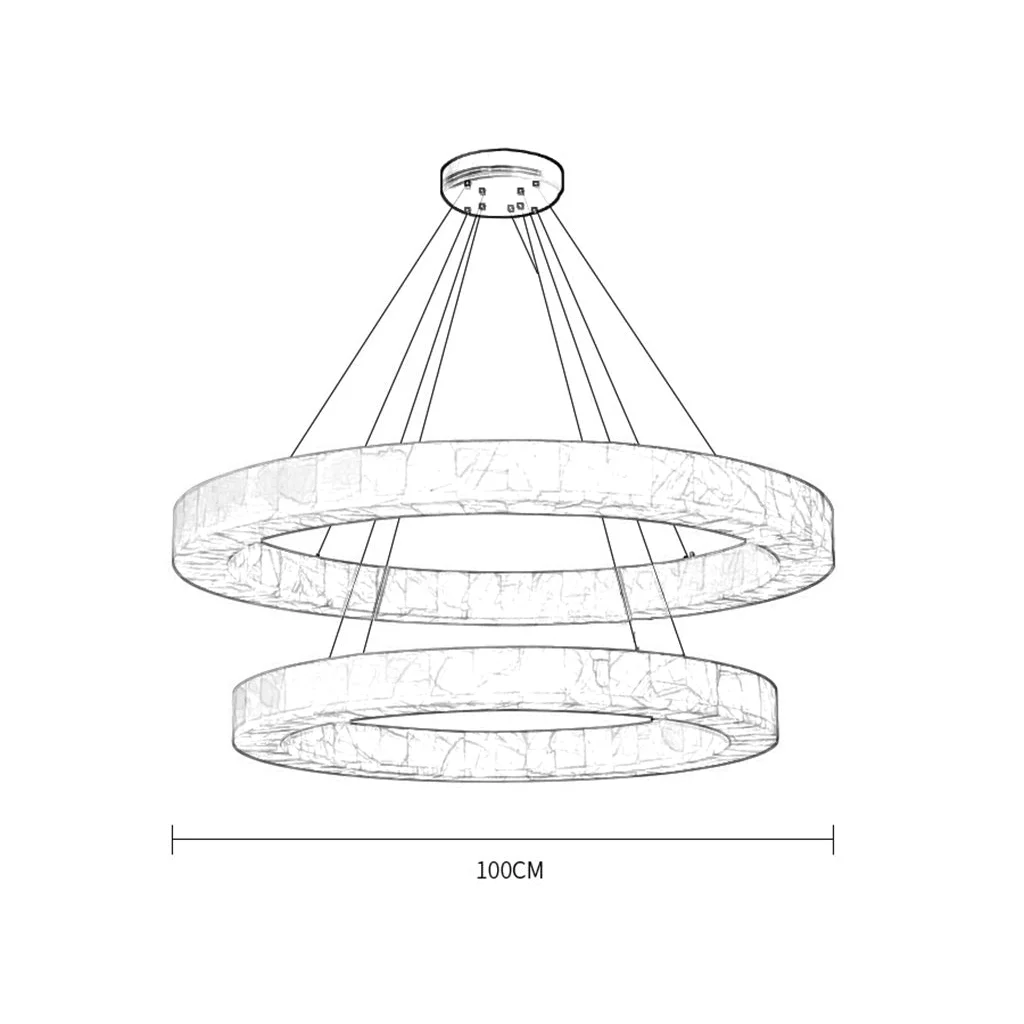 DOUBLE ROUND MARBLE CHANDELIER | CLVC0211