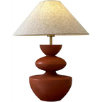EARTH TONES CERAMIC-PAINTED TABLE LAMP