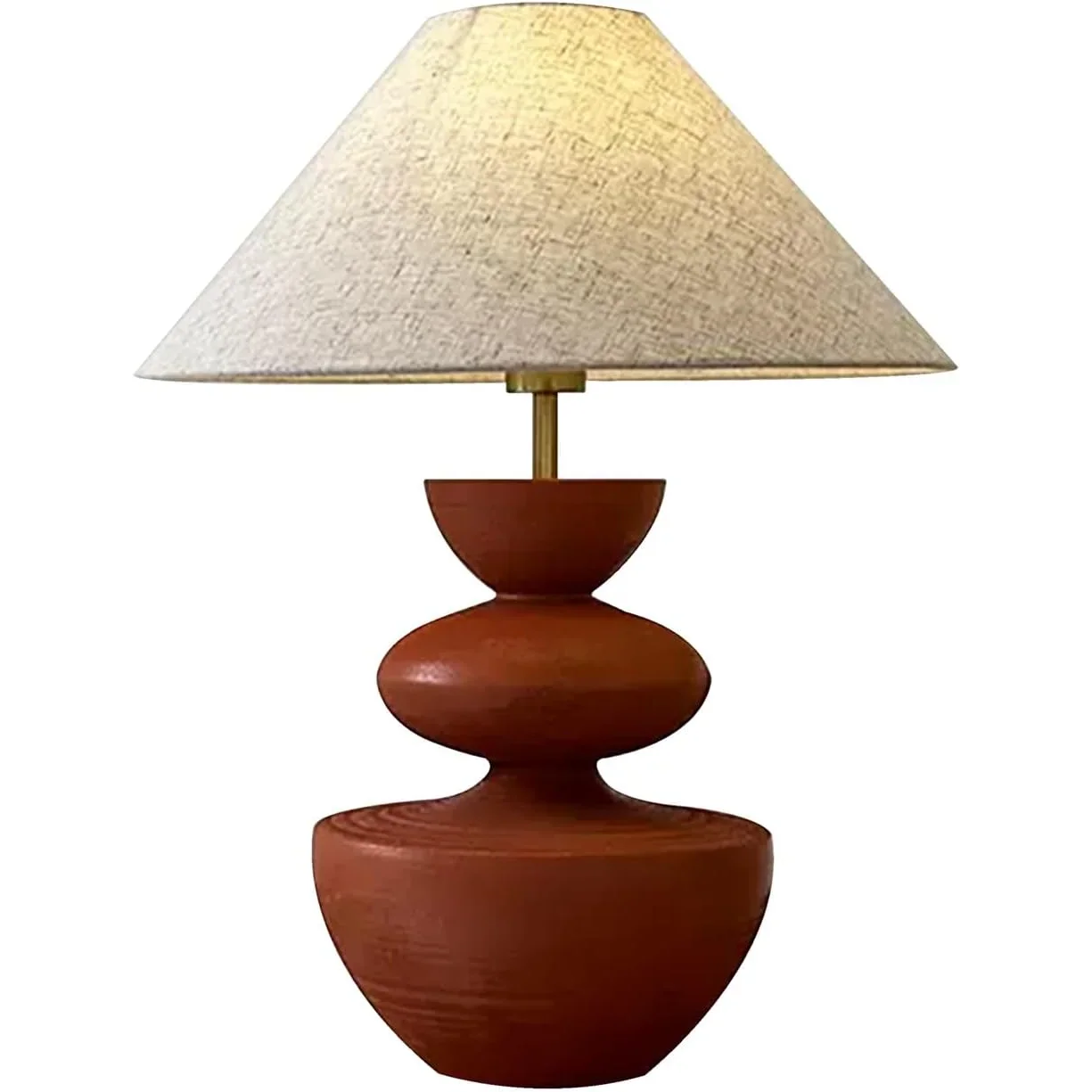 EARTH TONES CERAMIC-PAINTED TABLE LAMP