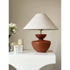 EARTH TONES CERAMIC-PAINTED TABLE LAMP