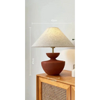 EARTH TONES CERAMIC-PAINTED TABLE LAMP