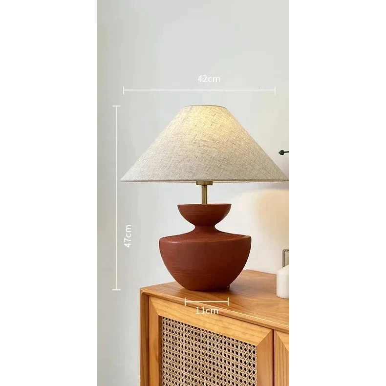 EARTH TONES CERAMIC-PAINTED TABLE LAMP