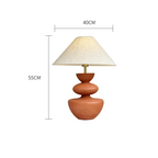 EARTH TONES CERAMIC-PAINTED TABLE LAMP