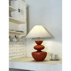 EARTH TONES CERAMIC-PAINTED TABLE LAMP